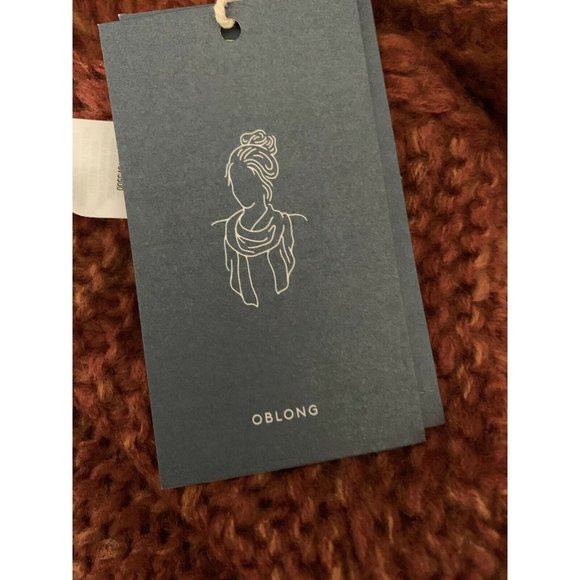 Women's Orange Heathered Woven Knit Scarf NEW - Picture 3 of 4